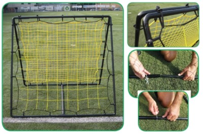 (07)BI-REBOUND TELAIO CON RETE INCLINAZIONE VARIABILE PER ALLENAMENTO CM 135x135