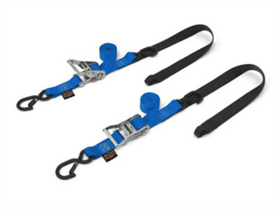 Powertye Tie-Down Rat Sec Hook Soft-Tye 1.5''X6.5' Blue/Black Pair | 30573-ST