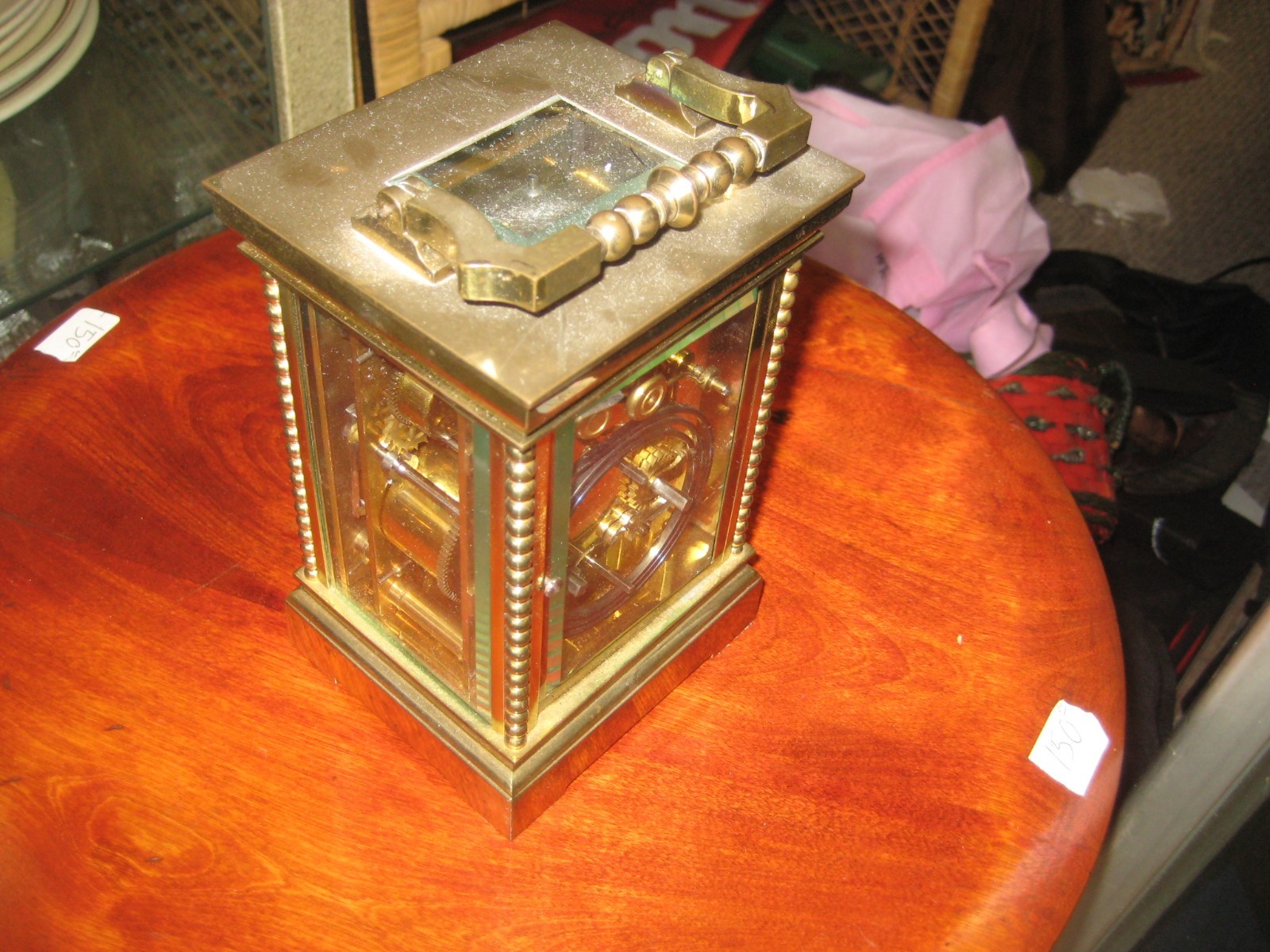 Fine porcelain Enamel dials Travel Carriage Clock brass french