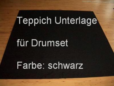 12,50 €/m² Schwarzer Teppich Unterlage Schlagzeug Drums Percussion