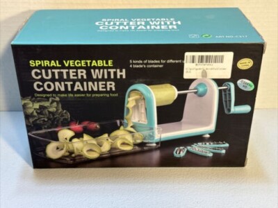 Spiral Vegetable Cutter w/ Container - 5 Blades Vegetable Slicer Ourokhome