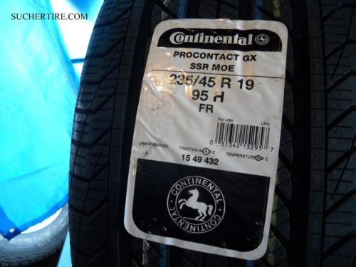 A) CONTINENTAL GX SSR PROCONTACT 235/50R19 TIRE 7-8/32 TREAD DEPTH
