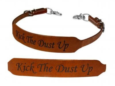 Showman ''Kick the Dust Up'' Branded Leather Wither Strap