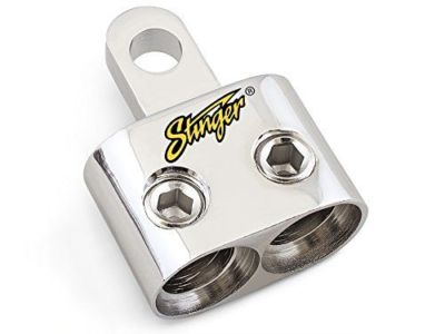 Stinger SPT5201 Pro Classic Chrome Finish (2) 0Ga 1/0 Inputs 5/16'' Ring Terminal