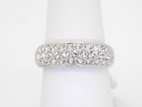 Chapado en Oro Blanco Diamante de Imitación Joyería de Moda Italina