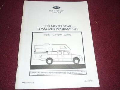1999 FORD TRUCK CAMPER LOADING CONSUMER INFO BROCHURE