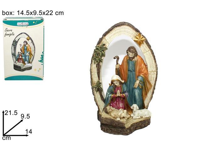 Decorazione Natale Sacra Famiglia Presepe Betlem 14x21x19,5cm Addobbo dfh