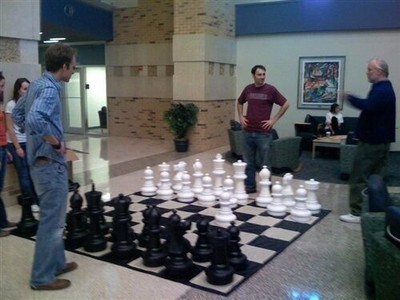 Giant Plastic Chess Set with a 25'' King and Nylon Chess Board