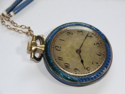 Antique HAAS NEVEUX 18k Gold Pendant Pocket Watch with Diamonds