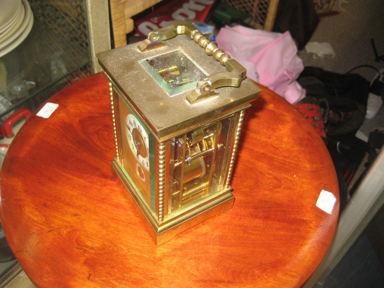 Fine porcelain Enamel dials Travel Carriage Clock brass french