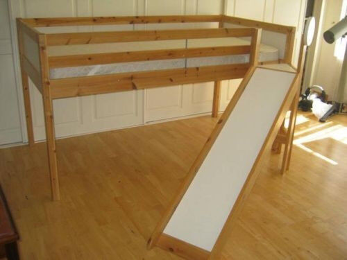 Ikea Slide Bed The Ultimate Ikea Kid S Bed Is Real Dad Builds Awesome Ikea Vradal Midsleeper Childrens Slide Bed In Pine White Ikea Kura Slide Google Search Playroom Ideas Kura