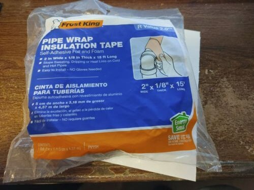 Pipe Wrap Insulation Trap by Frost King -Self-Adhesive Foil & Foam 1/8