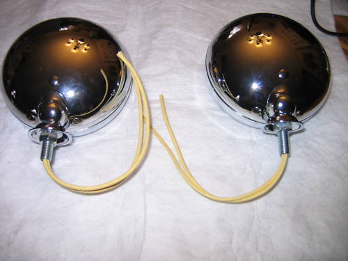 FIRE TRUCK  AMBULANCE 6v  rare RED Antique Lights Safety Fog Lights vintage 5 in