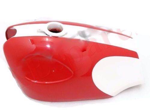 BSA B25 B44 Star Fire Steel Red & White Painted Petrol Gas Fuel Tank 