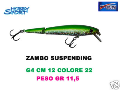 ZAMBO G4 TUBERTINI COLORE 22 SILVER GREEN 11,5 GR SUSPENDING 12 CM X BLACK BASS