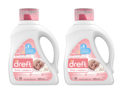 Dreft Newborn Baby Laundry Detergent 75 oz (2-Pack)
