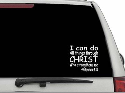 CW4955  ''I can do all things through Christ who strengthens me''  Decal Sticker