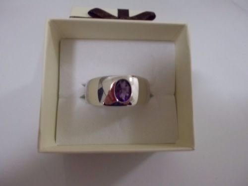 Amethyst Sterling Silver Rings for Men