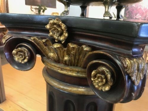 A pair of 1920's Carved and Painted Wooden Elegant Pillars