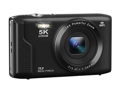 Appareil Photo Numérique AiMike 5K Transfert Wi-Fi 72MP 16x Zoom Numérique 2,...
