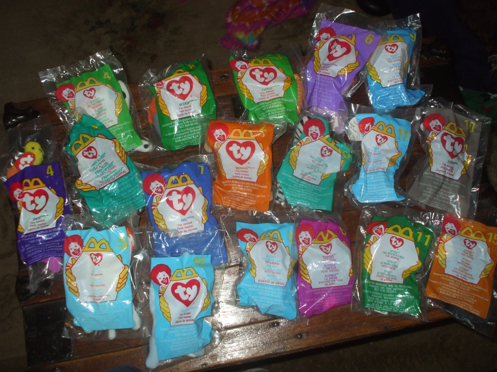 Ty Mini Mcdonalds Beanie Babies Lot of 18 Original Packaging 1998 1999 2000