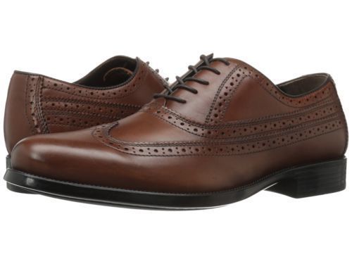 Johnston & Murphy ARISTOCRAFT Black USA Wing Tip Leather Oxfords