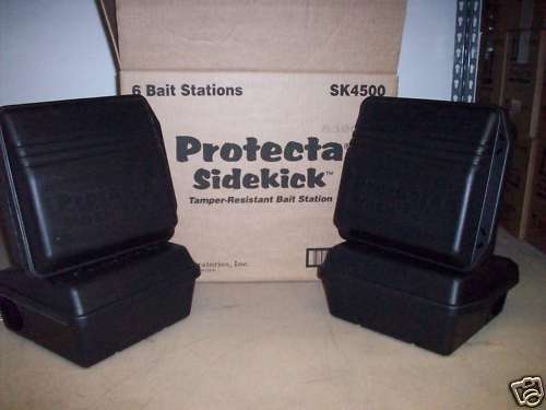 6 Protecta Sidekick Rat / Mouse Rodent Control Baiting Station Tamper Proof Box