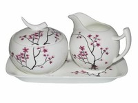 TeaLogic Cherry Blossom Milch und Zucker Set - Fine Bone China Porzellan