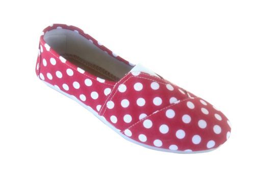 Women's Polka Dot Cotton Flats and Oxfords