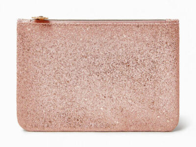 5x 2021 December Pink Rose Gold Sparkly Makeup Bag w/zippered top