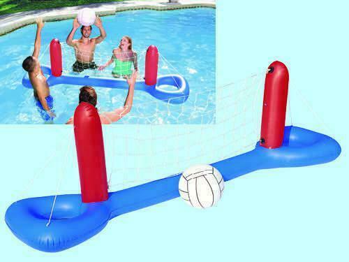 Rete Da Pallavolo Per Piscina Olybeaka - Design Aggiornato, Colore Blu, Per Giochi In Acqua