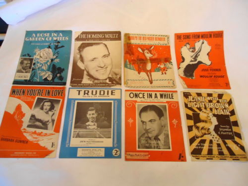 Lot of 9 Antique 1910-1919 Sheet Music -Art Deco Cover