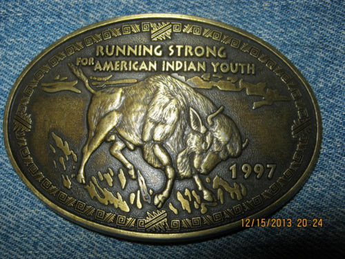 Native American Buffalo hebillas de latón