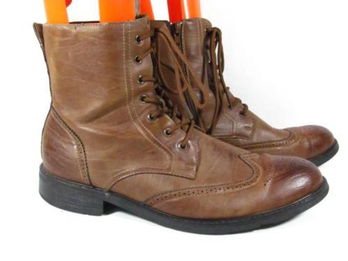 ALDO Giannola Distressed Leather Cap Toe Boots Cognac Brown  display picture 3