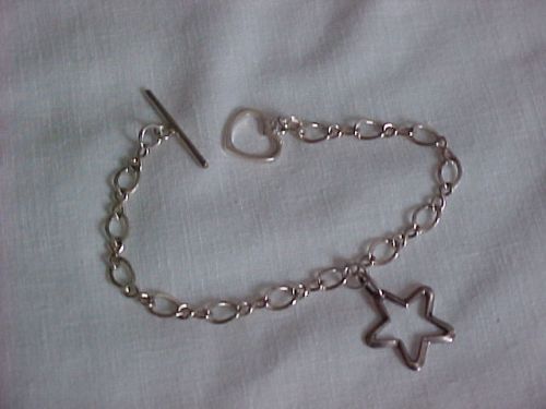 BRACELET 925 STERLING SILVER CHARM BRACELET 7.5