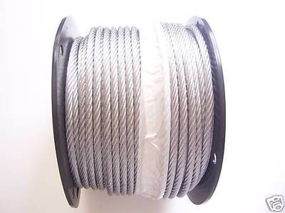 Galvanized Wire Rope Cable 3/8'', 7x19: 50, 100, 150, 200, 250, 500, 1000  Ft