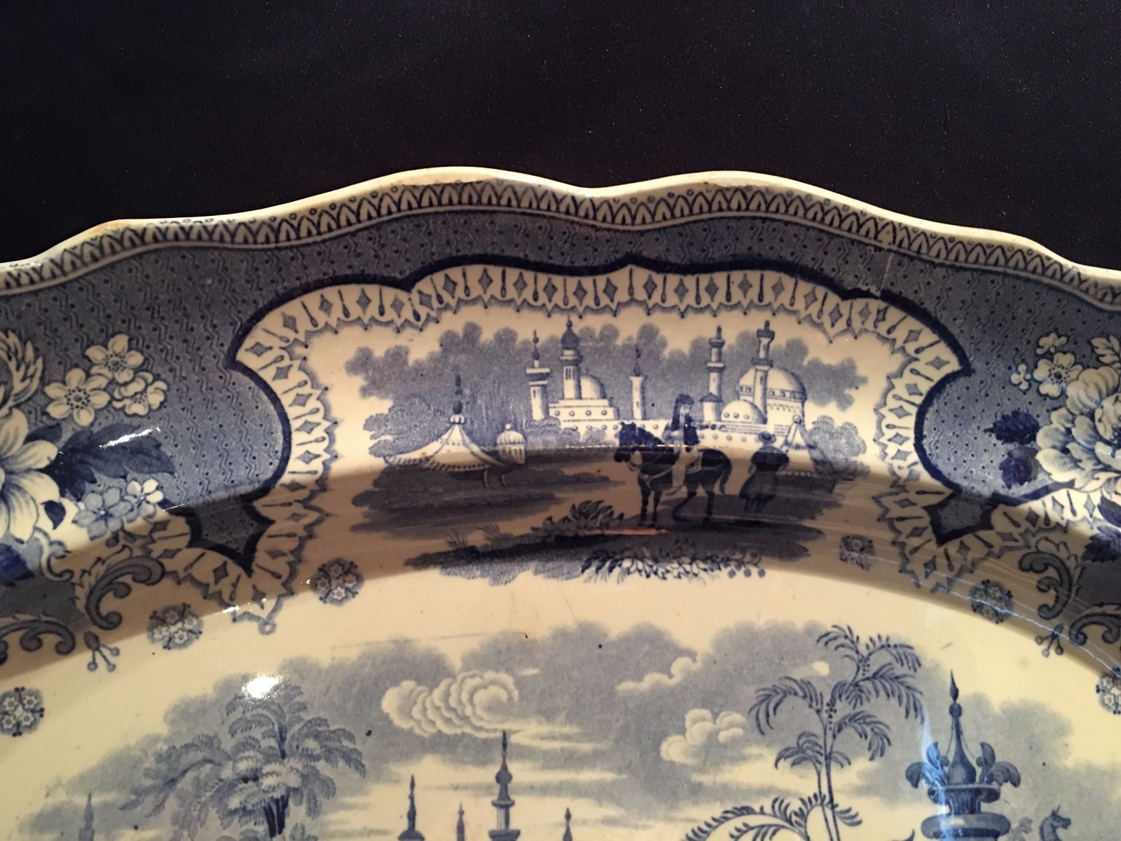 Antique C1820 William Adams Large Blue Transferware 17