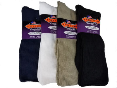 EXTRA WIDE Athletic Socks Comfort Diabetic XL 16-21 size, Choose Color (3 PAIRS)