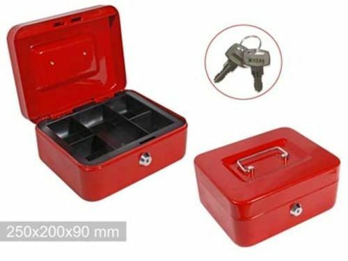 Cassetta Porta Valori Cassaforte Di Sicurezza Serratura Chiave 250x200x90mm dfh