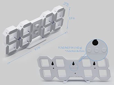 WALL CLOCK Neon Digital 3D LED Large Display Remote 9.7" KOSUMOSU