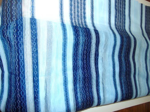 8 Yards Mid Century Modern Mesh Sheer Drapery Curtain Fabric ~ Blue ~ 48