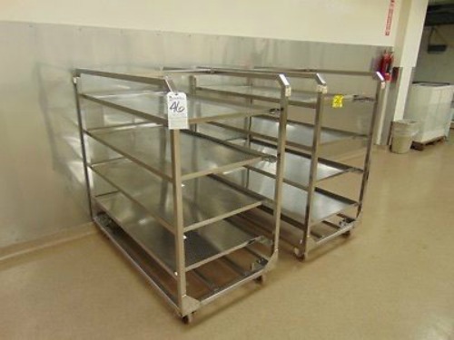 Getinge 6910 Autoclave with Pass Through Doors and 2 Stainless Steel Carts