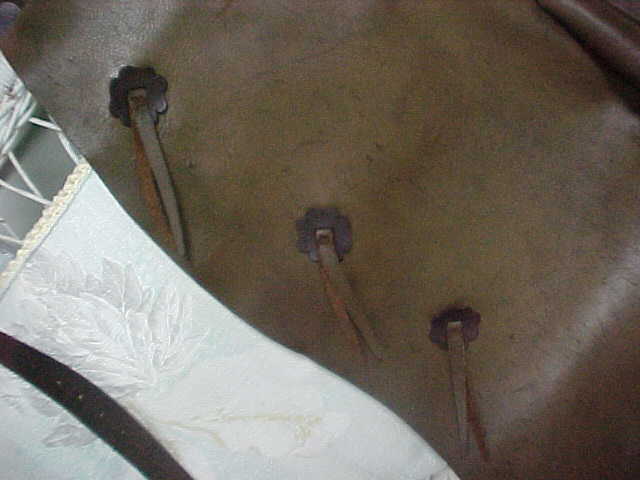 Vintage Old Leather Conchos Cowboy Chaps North & Judd Anchor Mark On Hardware
