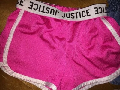 Justice Sz 7 Skirt Shorts Skort Lot Guc Pink Jean Splatter Paint