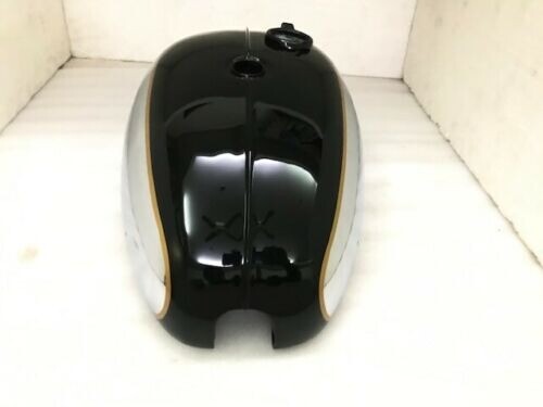 FUEL GAS TANK DUAL CARB CHROME & BLACK PAINTED FITS BSA A65 THUNDERBOLT 