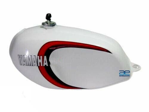 Yamaha RD350LC 1980-81 White Painted Petrol Fuel Tank With Cap & Key  