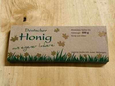 Honig-Etikett natur, 500g, 100 St., nassklebend, Etikett Honigglas, Honigetikett