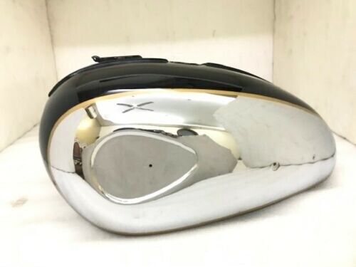 FUEL GAS TANK DUAL CARB CHROME & BLACK PAINTED FITS BSA A65 THUNDERBOLT 
