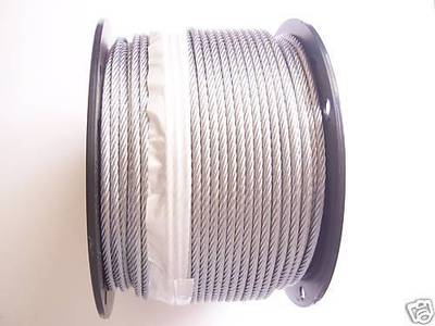 Galvanized Wire Rope Cable 3/16'', 7x19: 50,100, 200, 250, 300, 500, 750, 1000 Ft