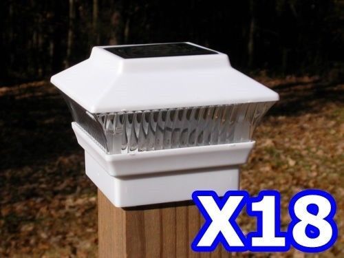 White Wooden Solar Walkway & Path Lights